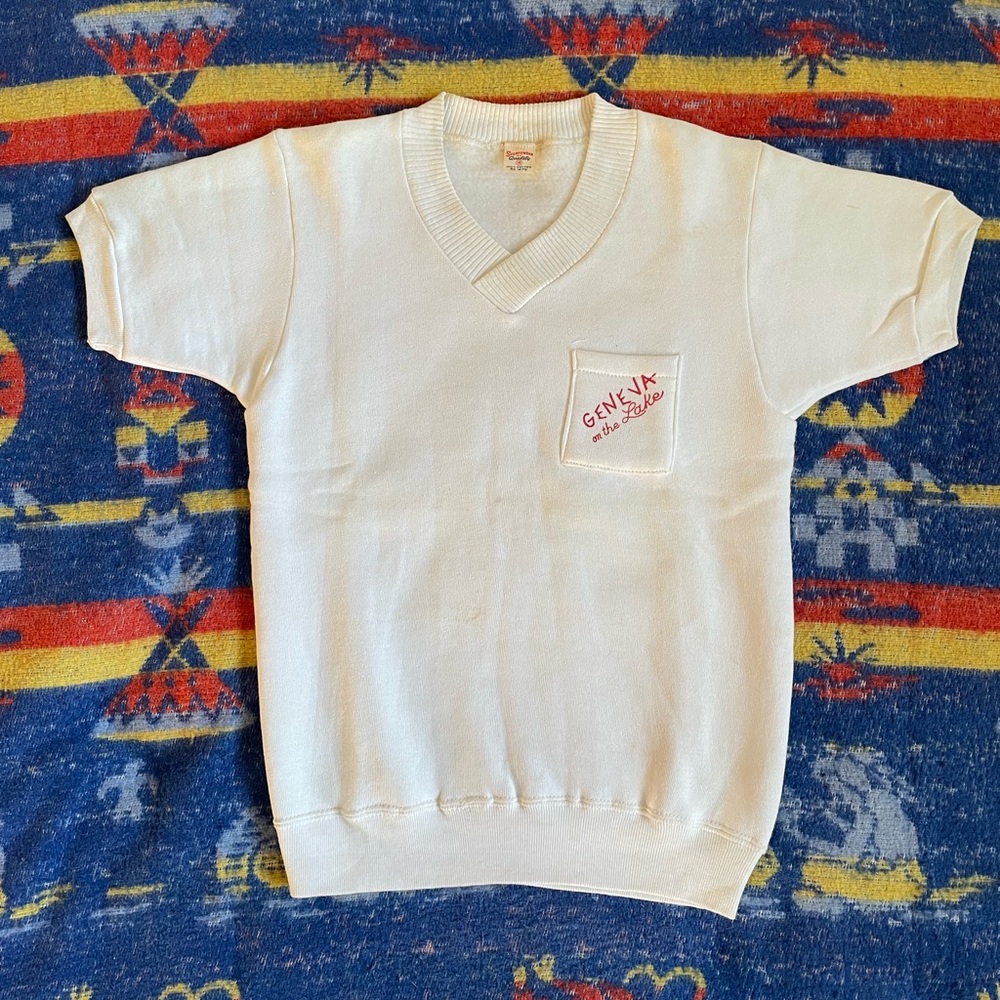 1950s vintage dead stock short sleeve camp sweatshirt / sportswear top!